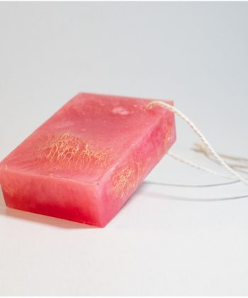 pink loofah soap